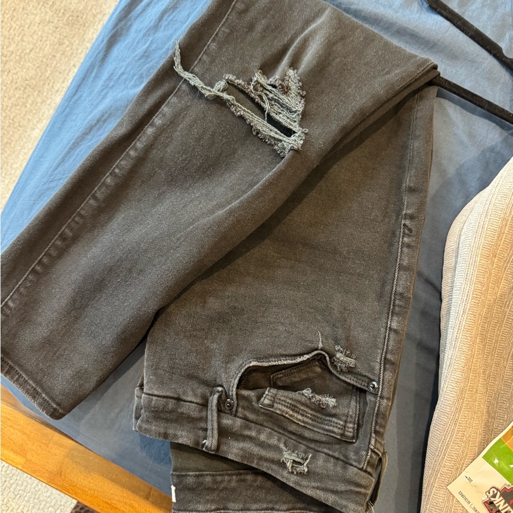 Good American Washed Black Ripped Skinny Jeans